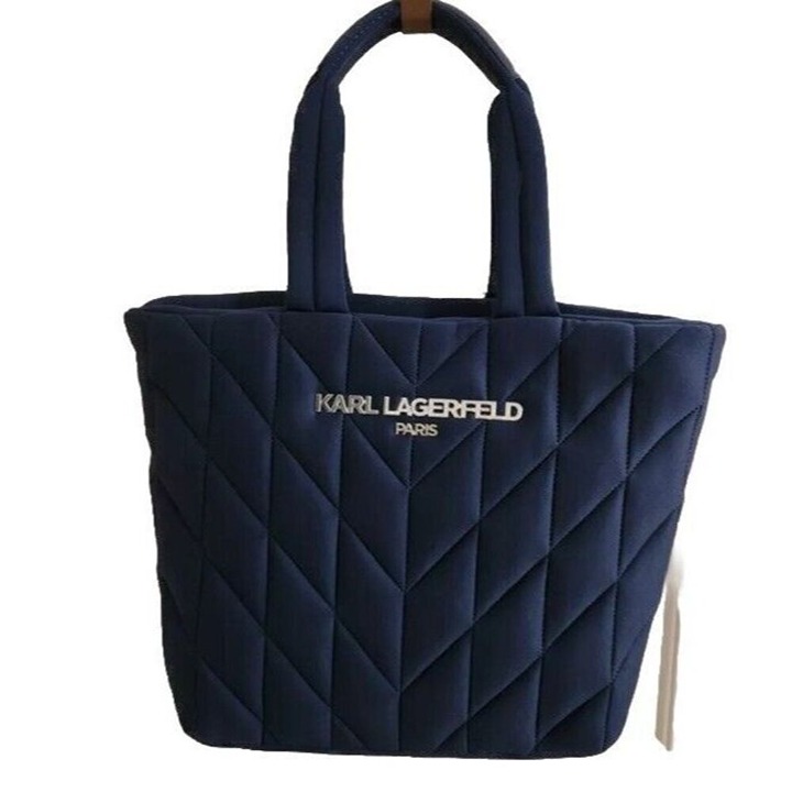 Karl Lagerfeld Paris Quilted Tote Bag Navy