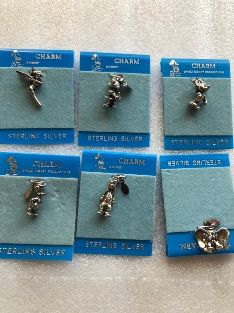 6 Vintage Disney Sterling Silver Charms