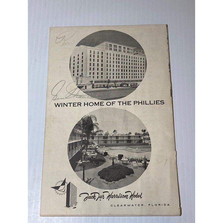 1967 Philadelphia Baseball Phillies Spring Training Program Signed Autographed