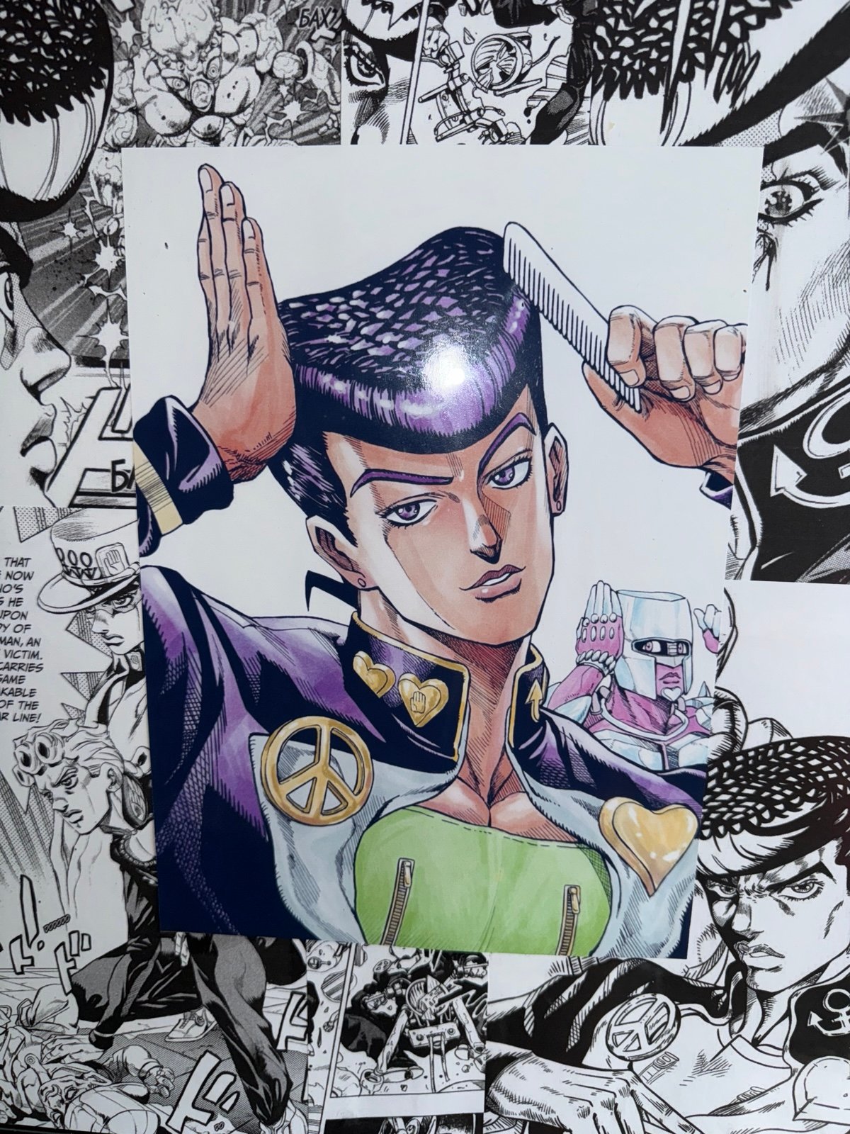 Jojos bizarre adventure glass framed art work