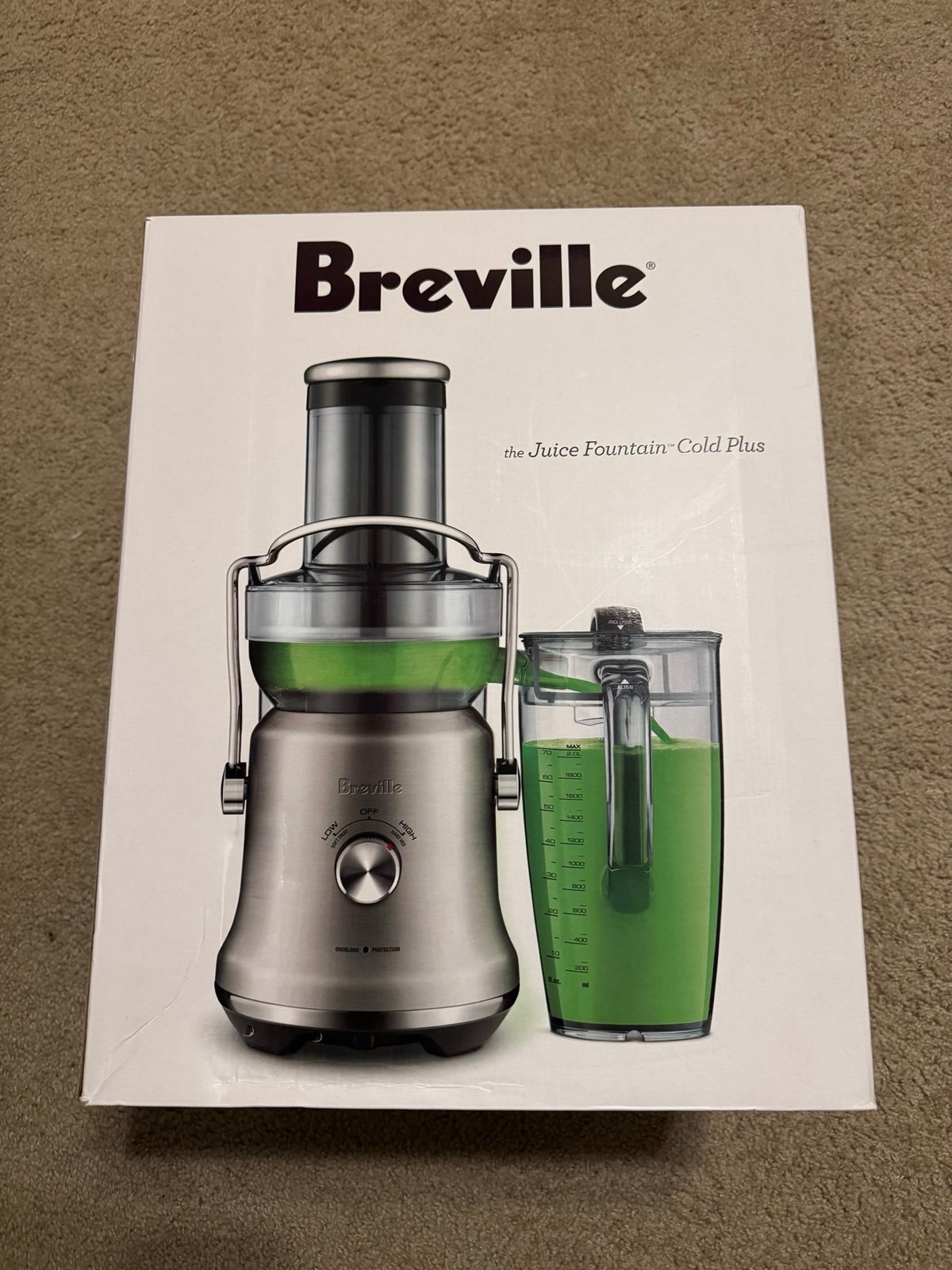BREVILLE the Juice Fountain Cold Plus - BJE530BSS-1BUS1 1000W Juicer Silver- NEW