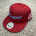 Atlanta Braves Hat Fitted 7 1/2 M&N Red Mesh BP Blue Script Side Patch Cap NWT