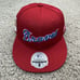 Atlanta Braves Hat Fitted 7 1/2 M&N Red Mesh BP Blue Script Side Patch Cap NWT