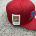 Atlanta Braves Hat Fitted 7 1/2 M&N Red Mesh BP Blue Script Side Patch Cap NWT