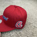 Atlanta Braves Hat Fitted 7 1/2 M&N Red Mesh BP Blue Script Side Patch Cap NWT