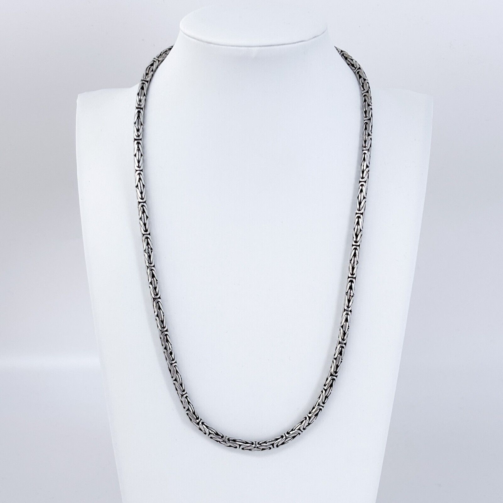 Vintage Sterling Silver 925 Byzantine Chain Necklace 20