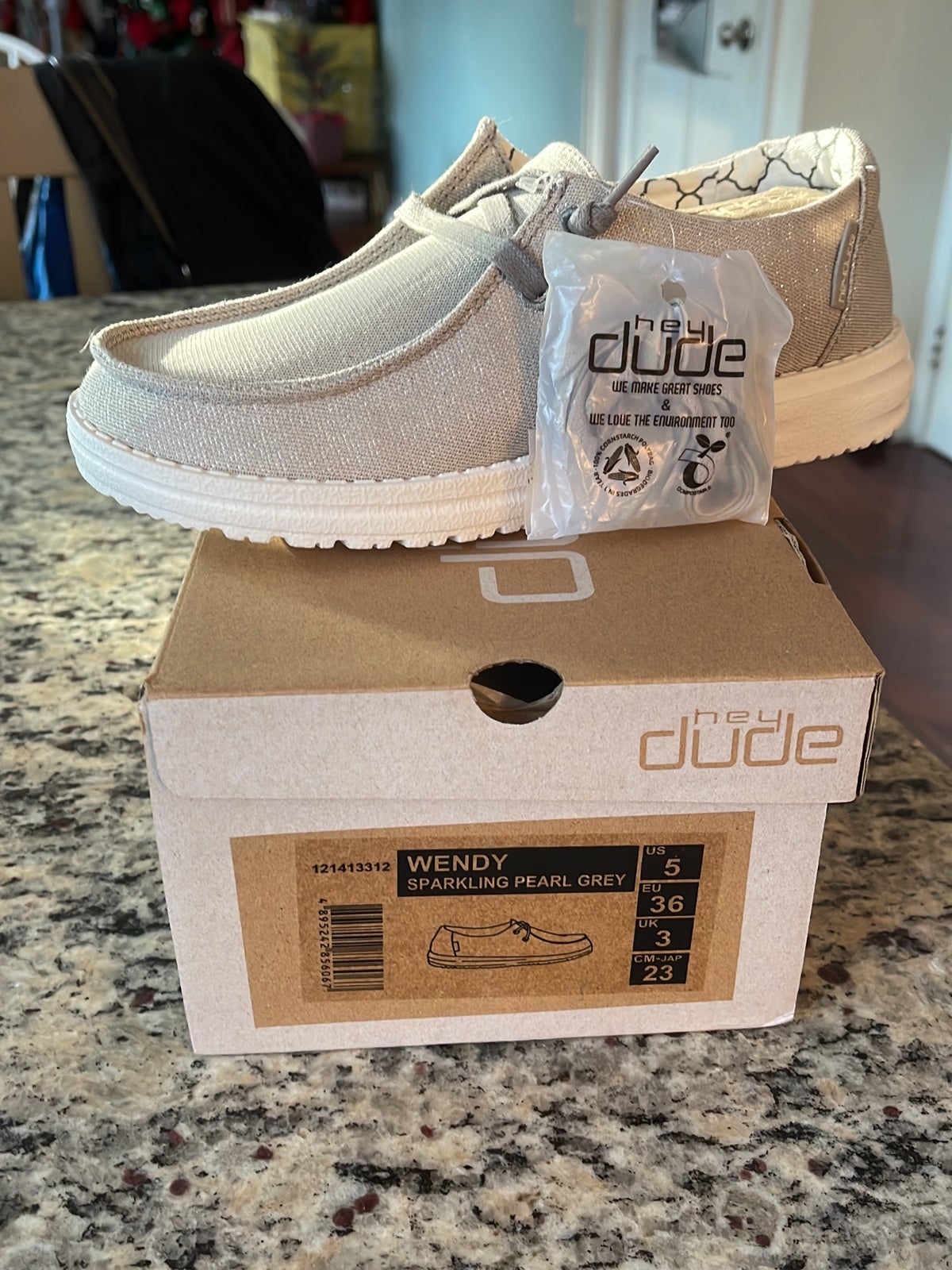 Hey Dude Wendy sparkling Pearl Grey