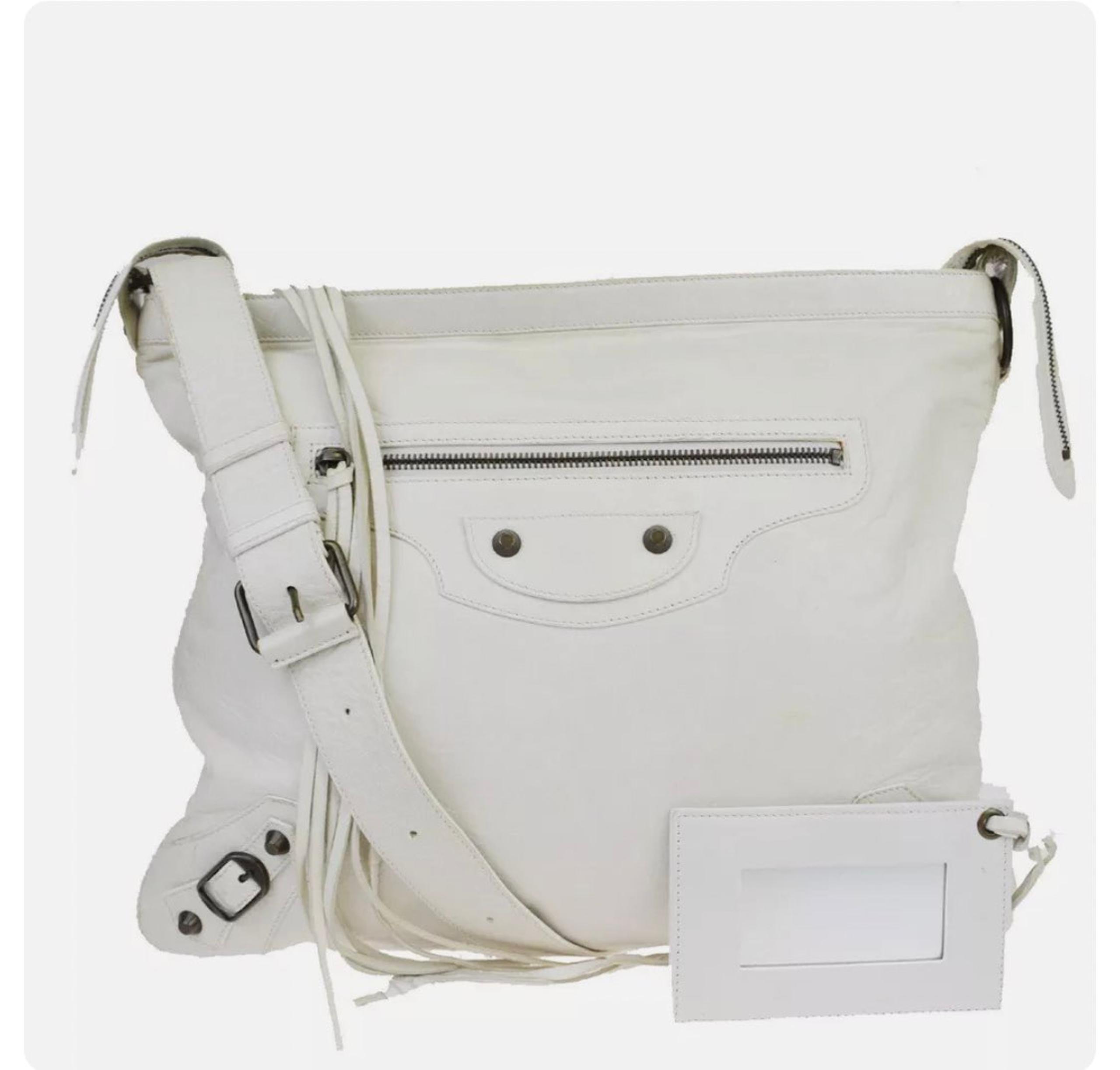 Balenciaga Crossbody Bag White Leather