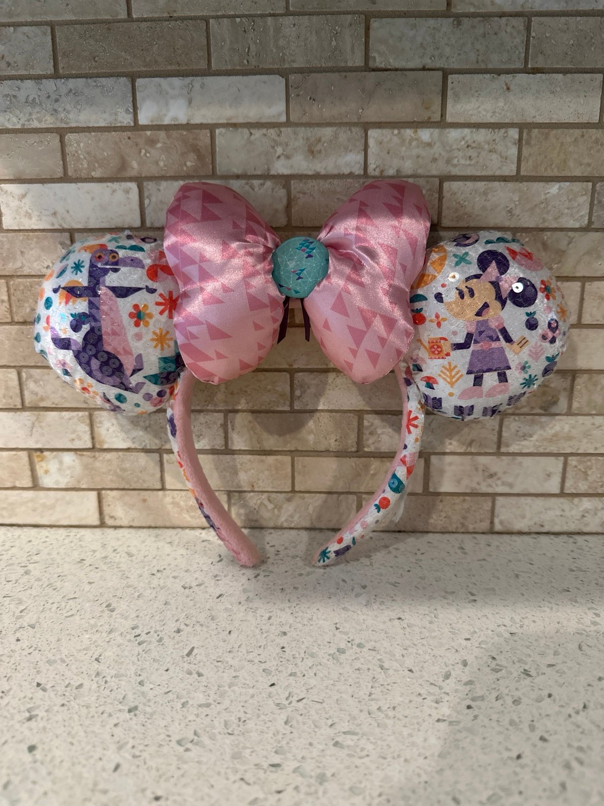 RARE 2017 Epcot's Flower and Garden Headband / Ears - Figment and Minnie
