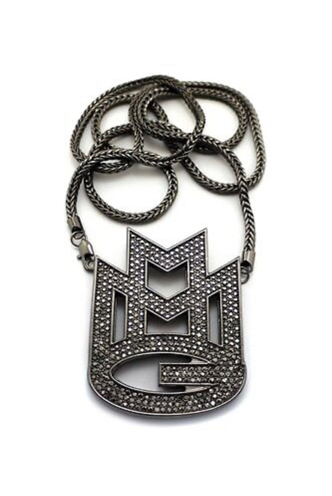 NEW RICK ROSS MMG MAYBACH MUSIC RECORD PENDANT & 4mm 36” FRANCO CHAIN