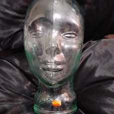 Vintage Glass Mannequin Head Hat Stand
