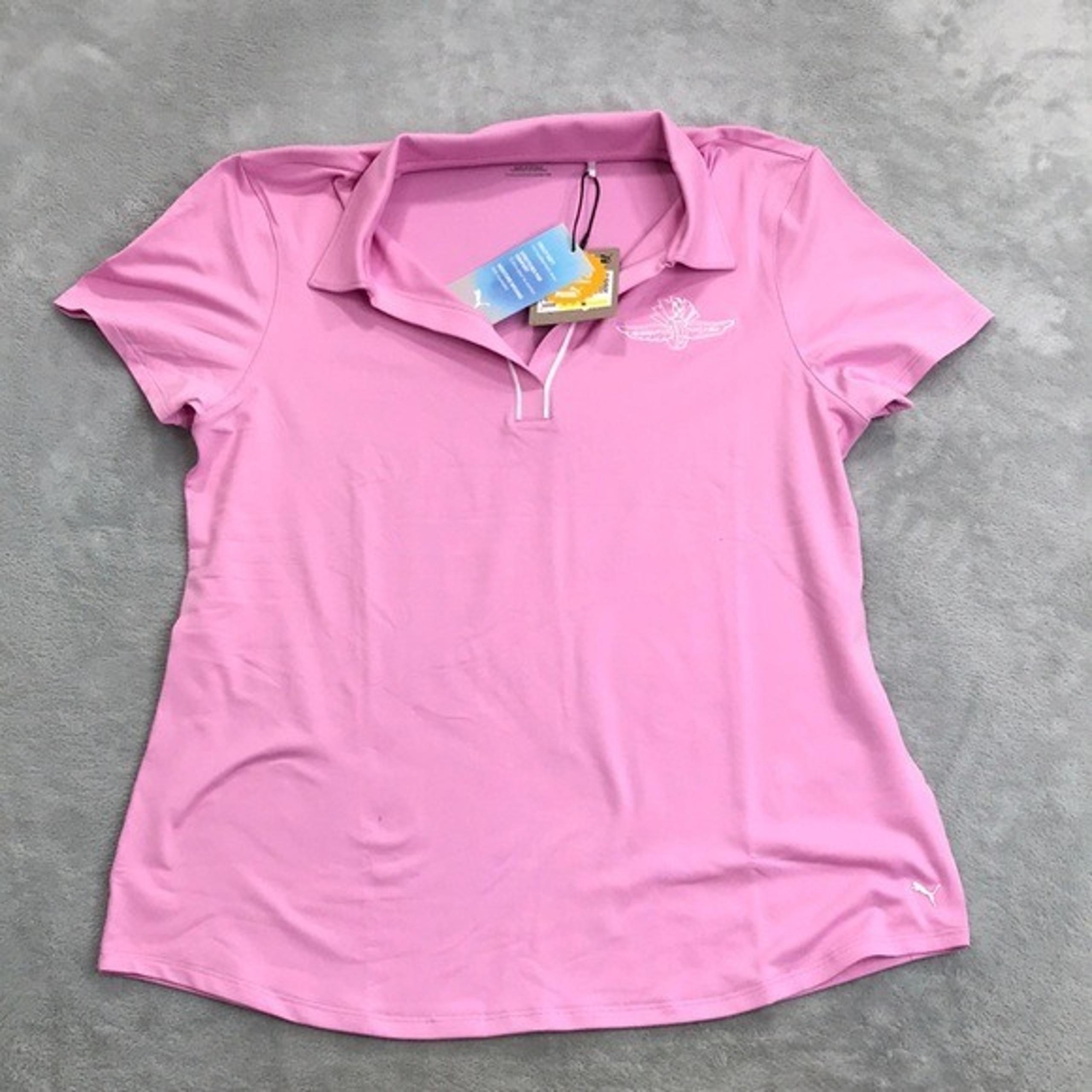 Puma Pink Embroidered Indianapolis Motor Speedway Polo Women's M New