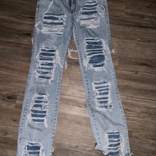 ripped flare jeans