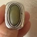 Vintage Natural Aventurine Marked Silver Made In Mexico Elongated Ring Size 5
