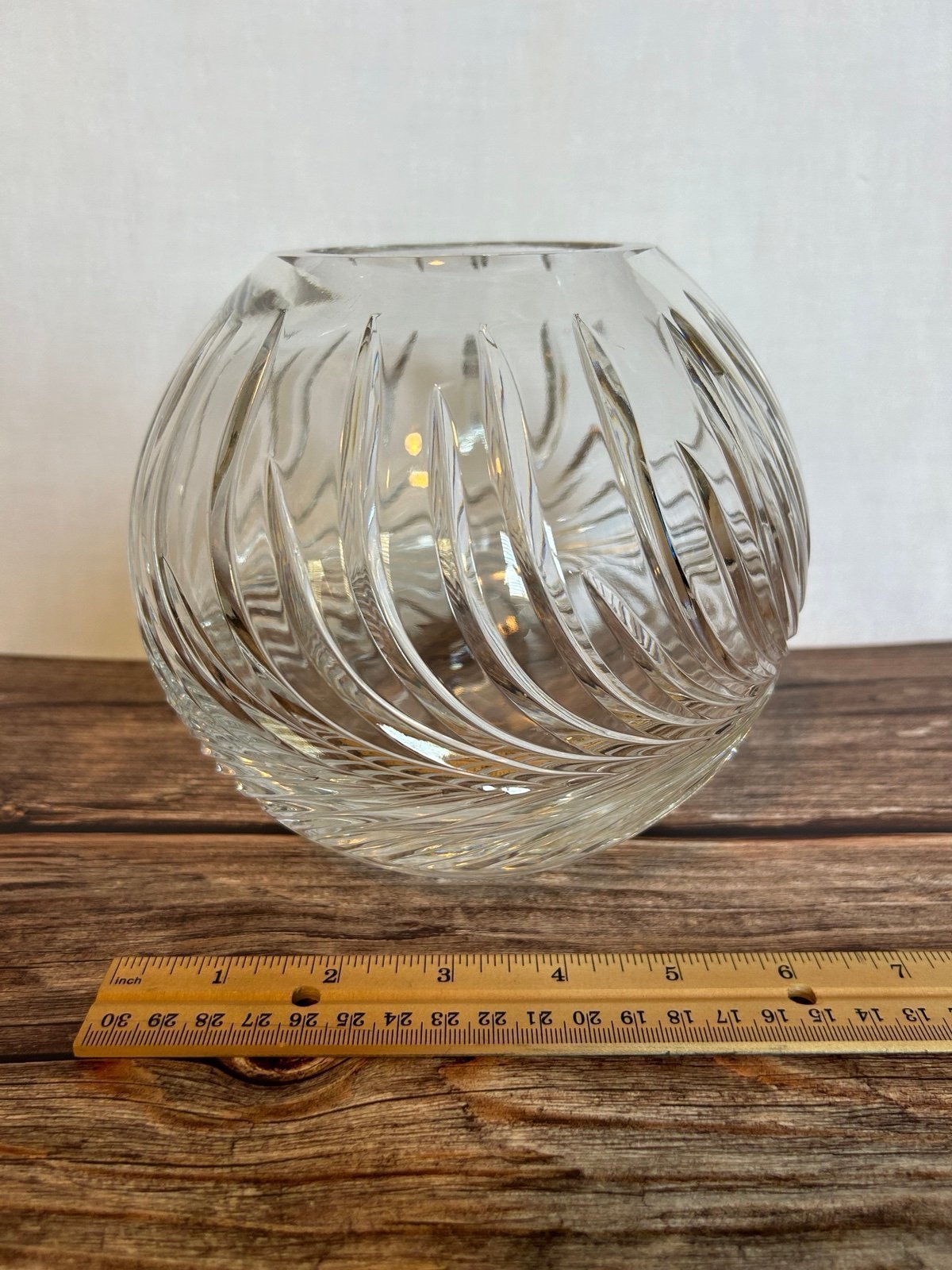 Crystal Cut Round Vase