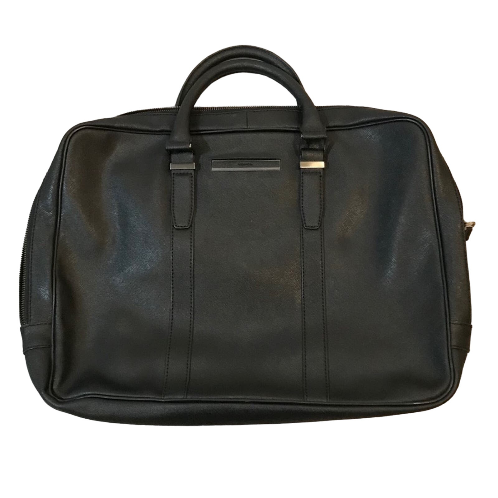 CALVIN KLEIN Men’s Black Leather Briefcase Bag