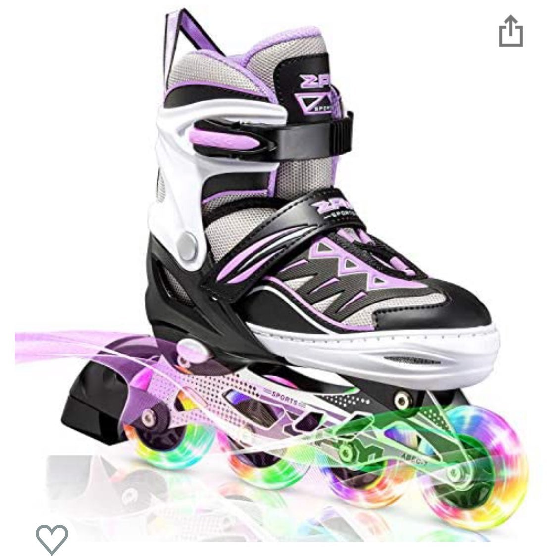 Adjustable Illuminating Inline Skates with Light up Wheels, Fun Flashing Beginne