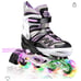 Adjustable Illuminating Inline Skates with Light up Wheels, Fun Flashing Beginne