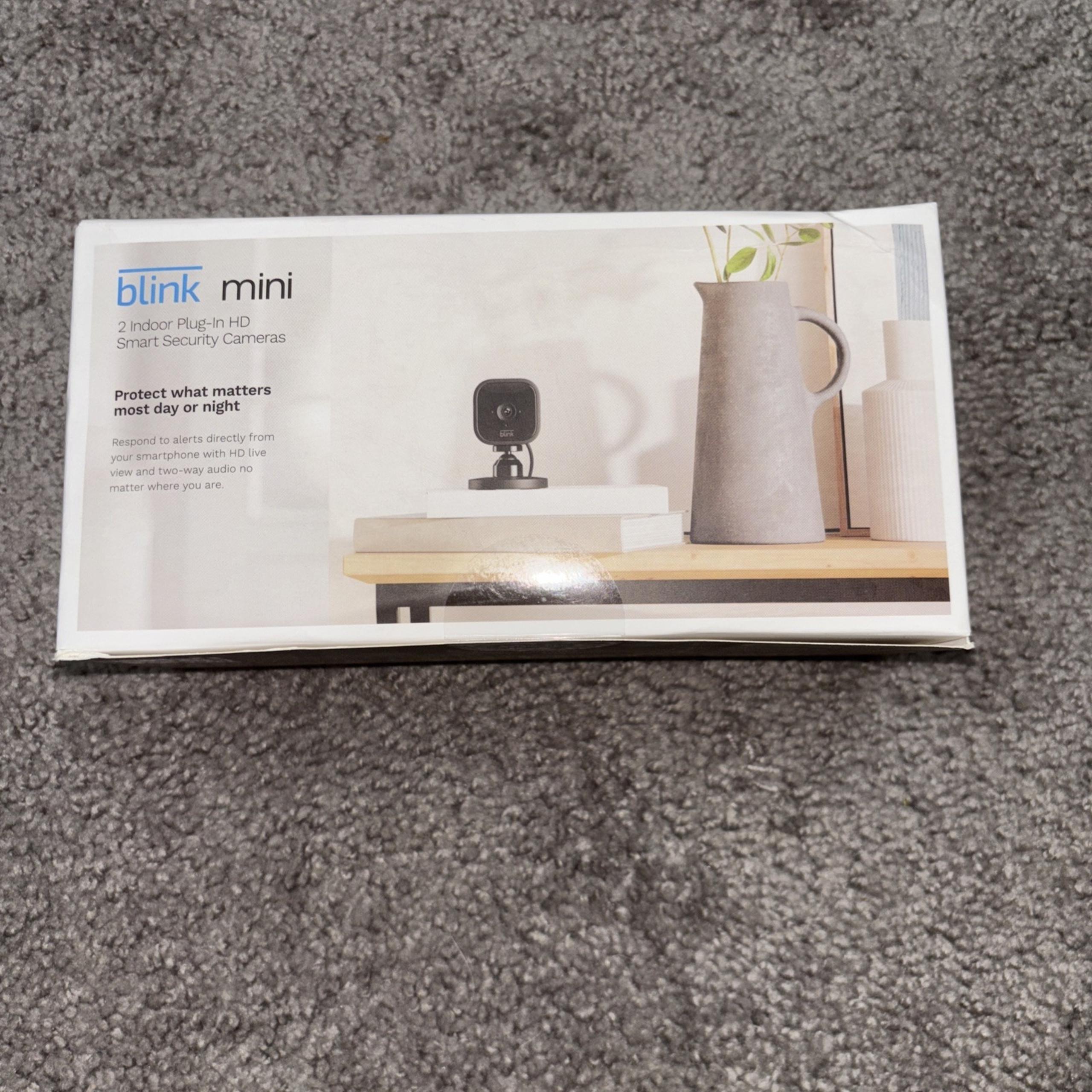 Blink Mini 2-Pack Indoor Plug-in HD Smart Security Cameras Day & Night
