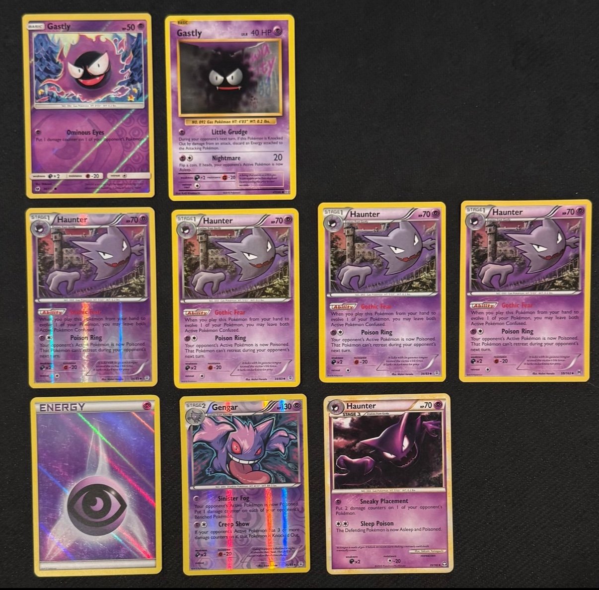 Vintage Pokemon Lot of 9 cards! Vastly, Haunter, Gengar & more!