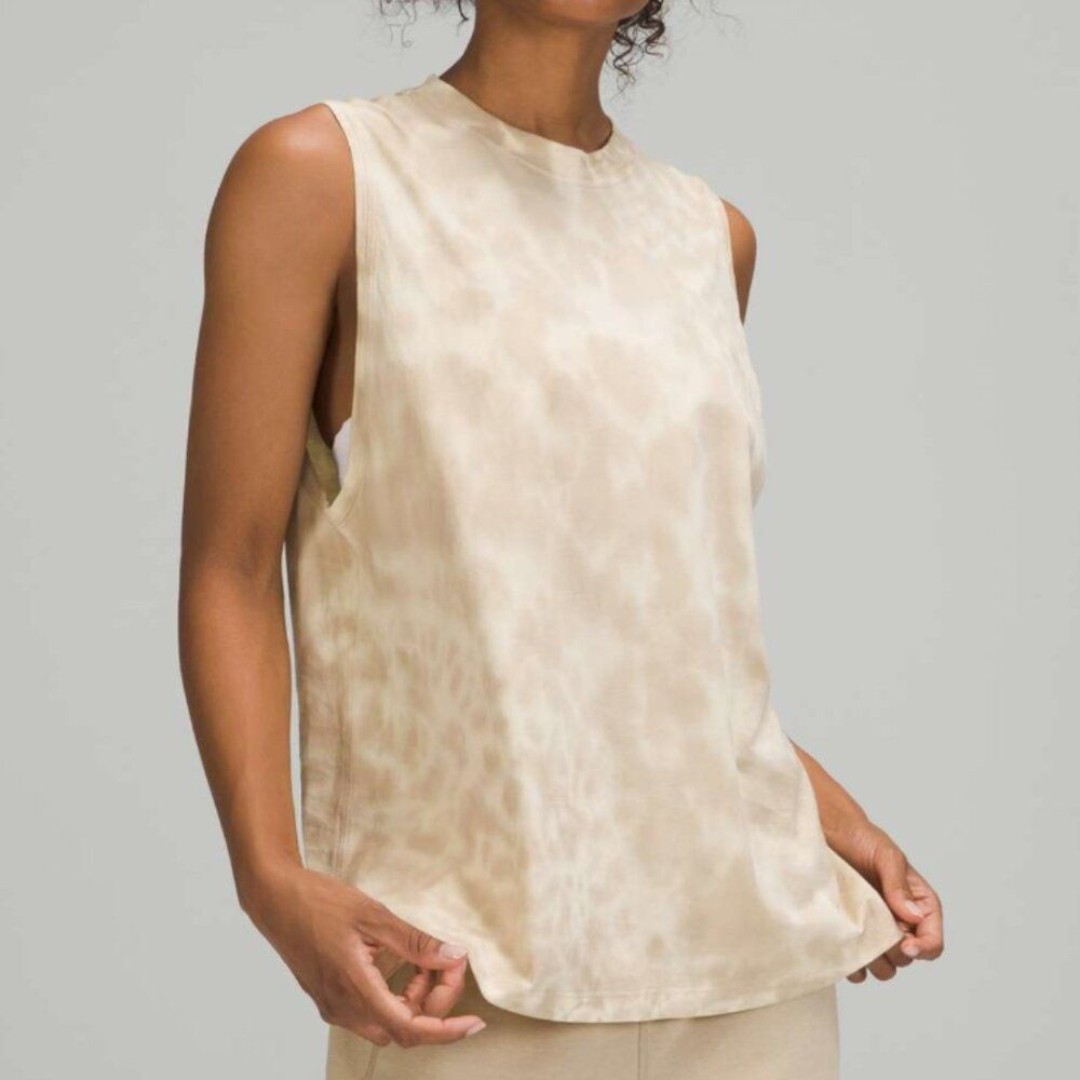 Lululemon All Yours Tank Top Marmoleado Tie Dye Lemon Chiffon Trench Size 2
