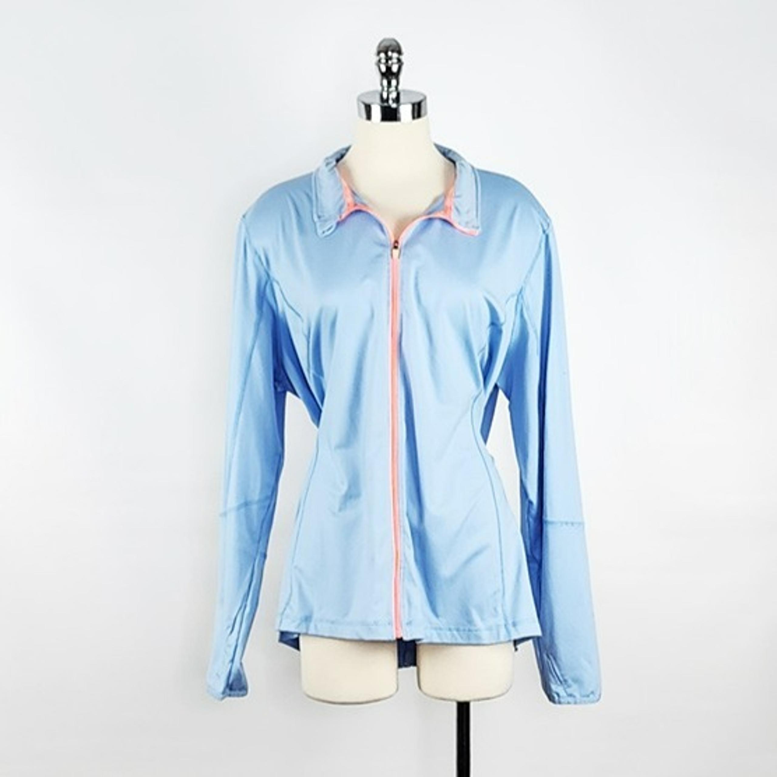 Land's End Sport Light Blue Full Zip Long Sleeve Jacket Women's Size 2X