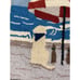 ROVER ISLAND BEACH LABS SCENE 16 X16 HOOKED WOOL PILLOW COVER HTF