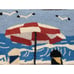 ROVER ISLAND BEACH LABS SCENE 16 X16 HOOKED WOOL PILLOW COVER HTF