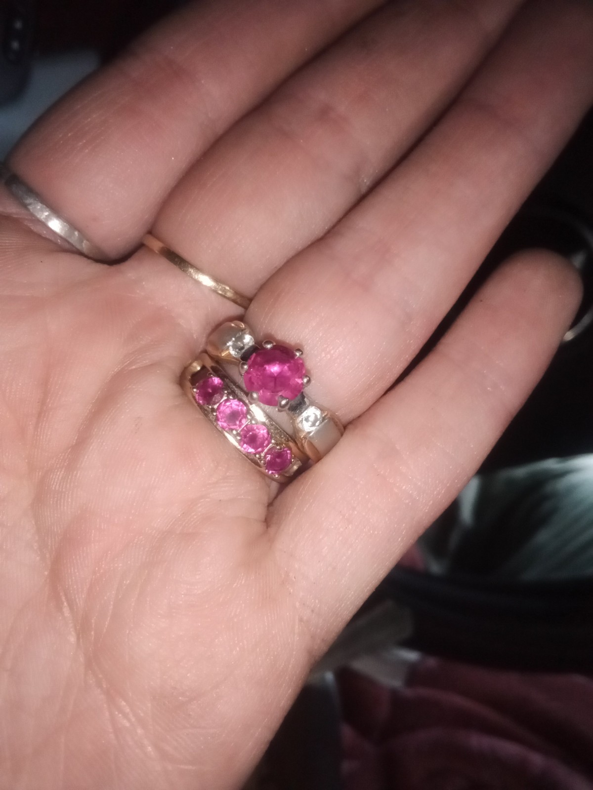 Pink Sapphire vintage wedding set
