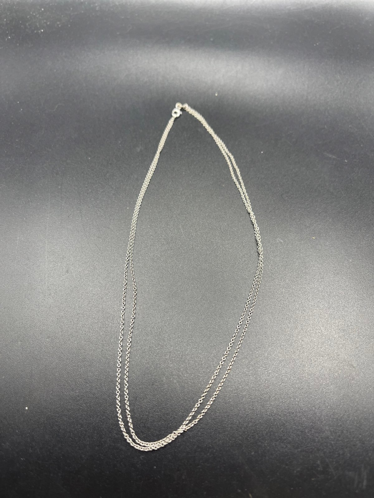necklace white gold double strand 18 K 16 inch 112721@