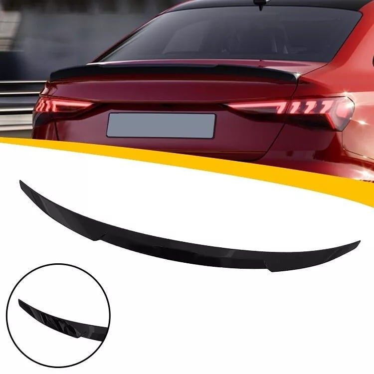 FOR 2022+ AUDI A3 S3 RS3 SEDAN GLOSS BLACK V STYLE REAR TRUNK SPOILER WING