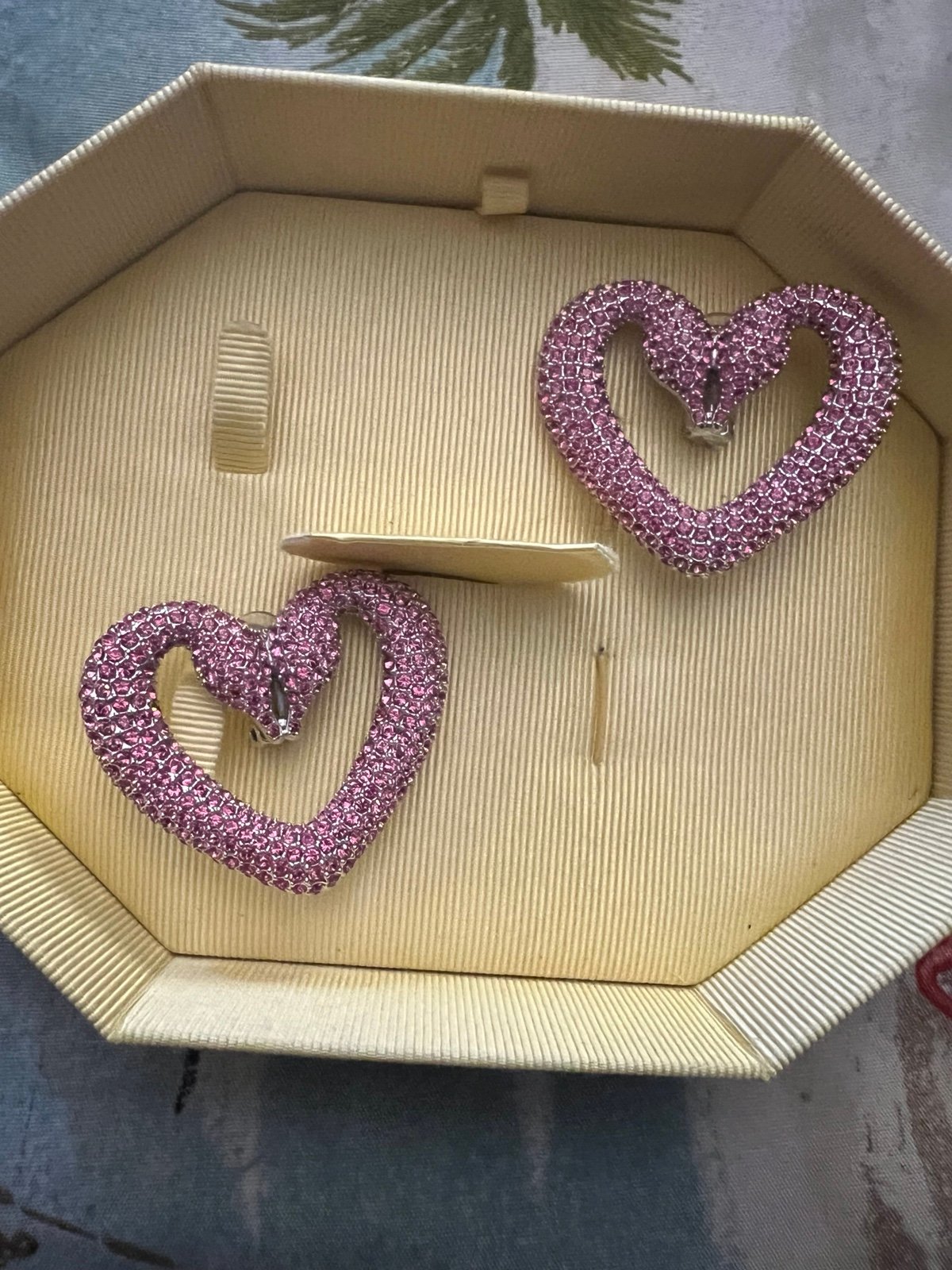 Heart Swarovski clip earrings