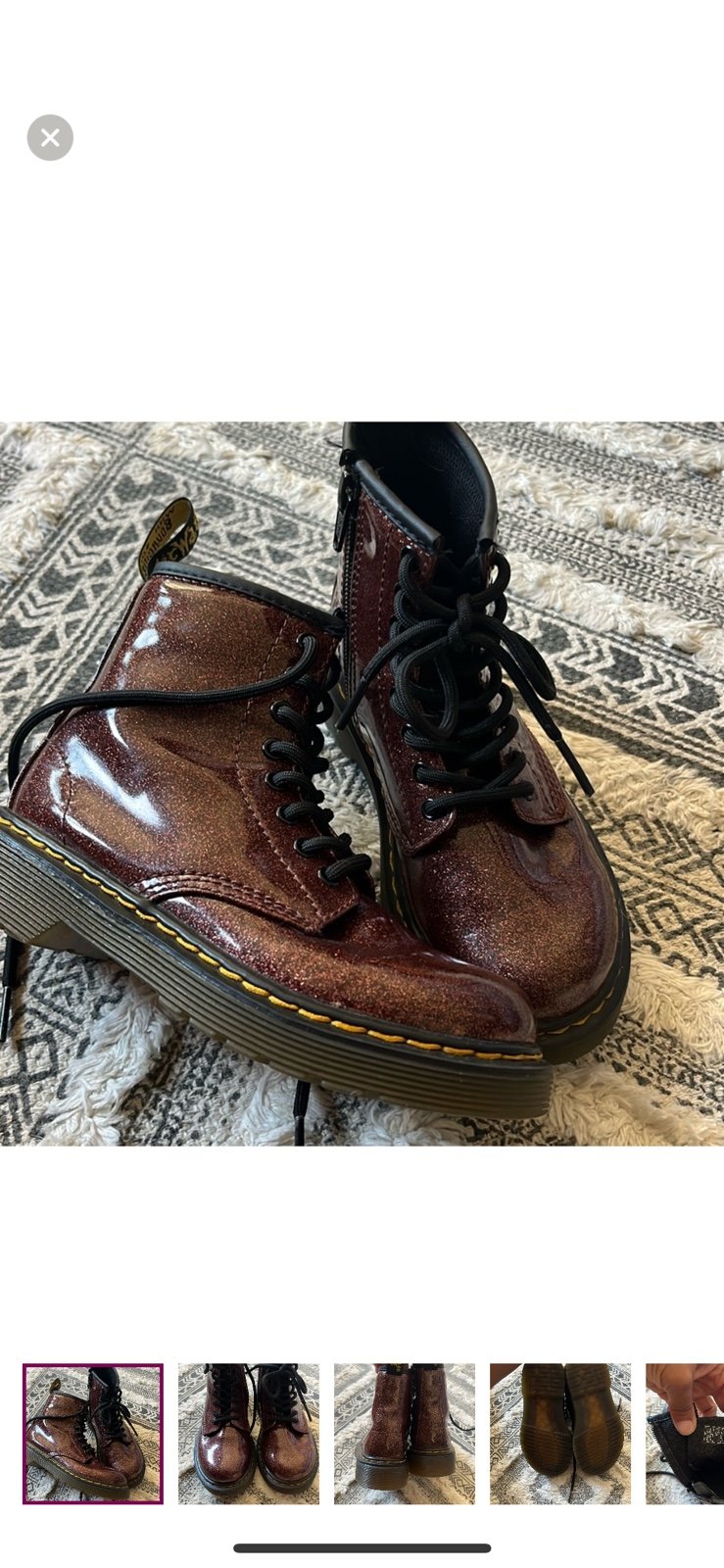 Dr. Martens brown glitter boots