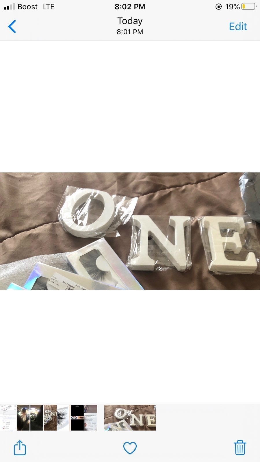 White birthday letter blocks
