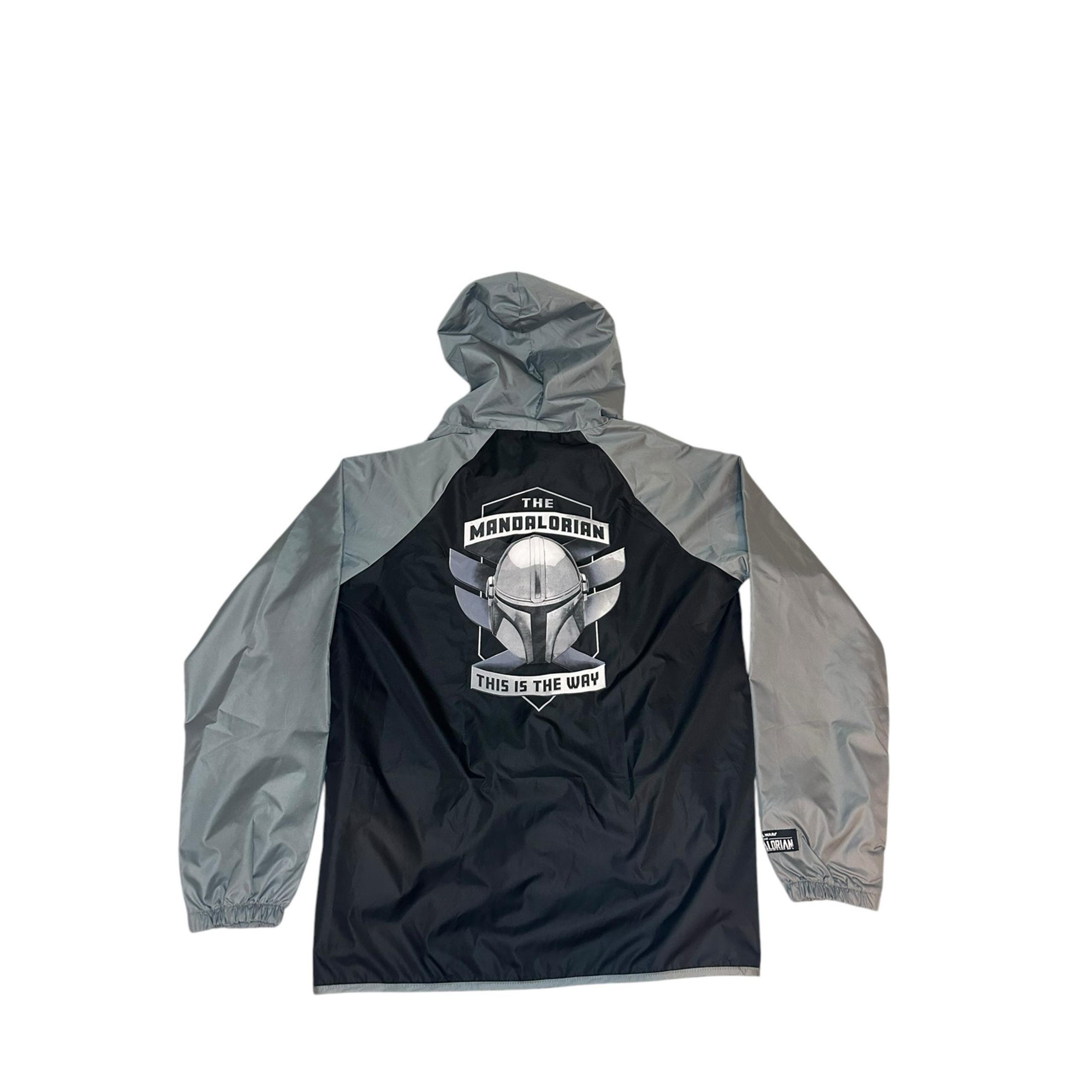 Star Wars THE MANDALORIAN This Is The Way Hooded Windbreaker JACKET Size Medium
