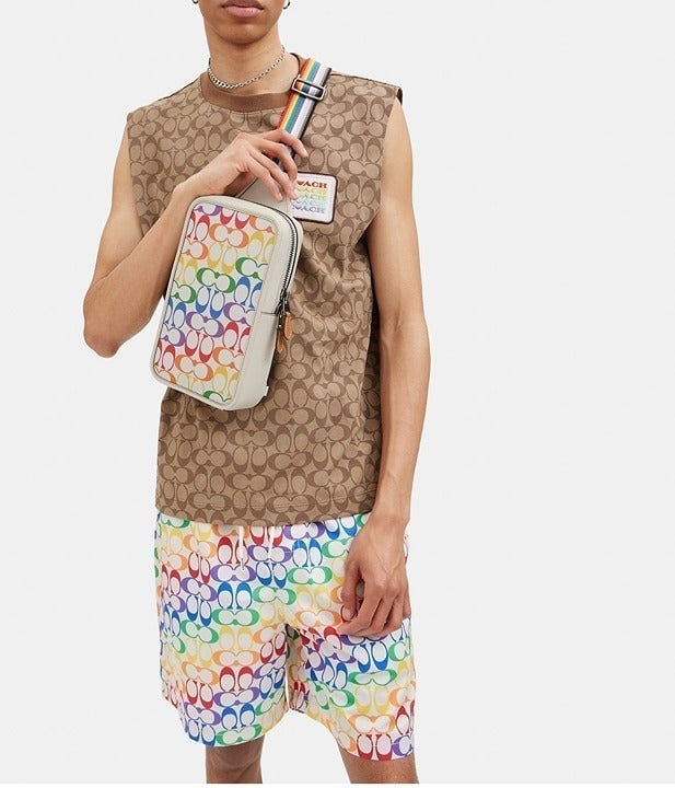COACH☆SULLIVAN PACK IN RAINBOW SIGNATURE CANVAS Coach Sullivan Pack In Rainbow Signature Canvas