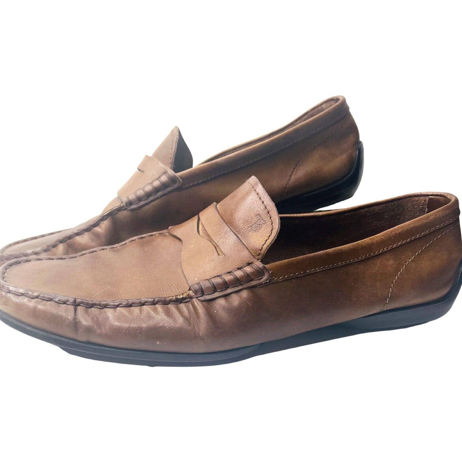 Tod’s Mens Italian Leather Brown Penny Loafers Size 8.5