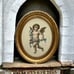 Vintage Victorian Angel Cherub Die Cut Oval Frame Plaque Wall Ornate Religion