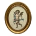 Vintage Victorian Angel Cherub Die Cut Oval Frame Plaque Wall Ornate Religion