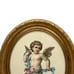 Vintage Victorian Angel Cherub Die Cut Oval Frame Plaque Wall Ornate Religion