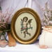 Vintage Victorian Angel Cherub Die Cut Oval Frame Plaque Wall Ornate Religion