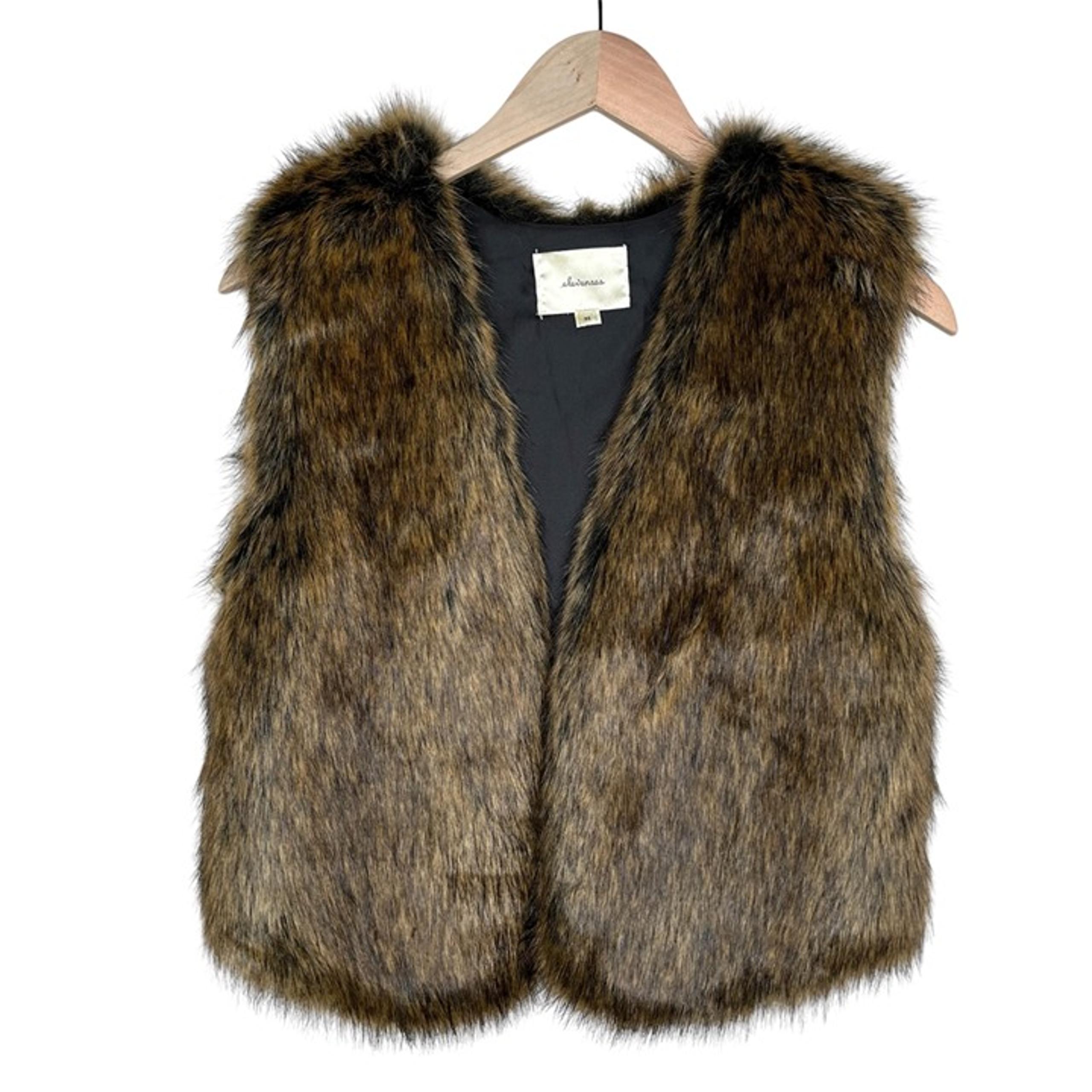 Anthropologie Elevenses Mob Wife Faux Fur Crown Vest XS
