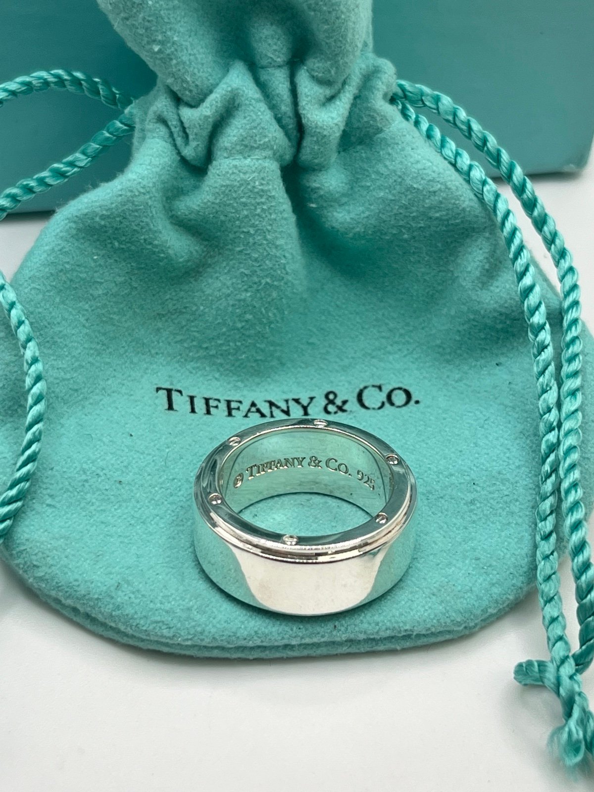 Tiffany & Co. Sterling Silver Metropolis Screw Unisex Band Ring
