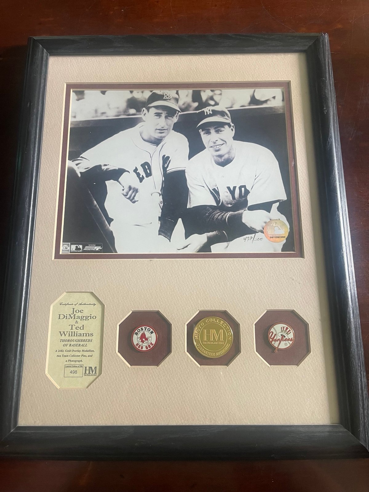 Joe DiMaggio and Ted Williams, Highland Mint Photomint Display Ltd 500