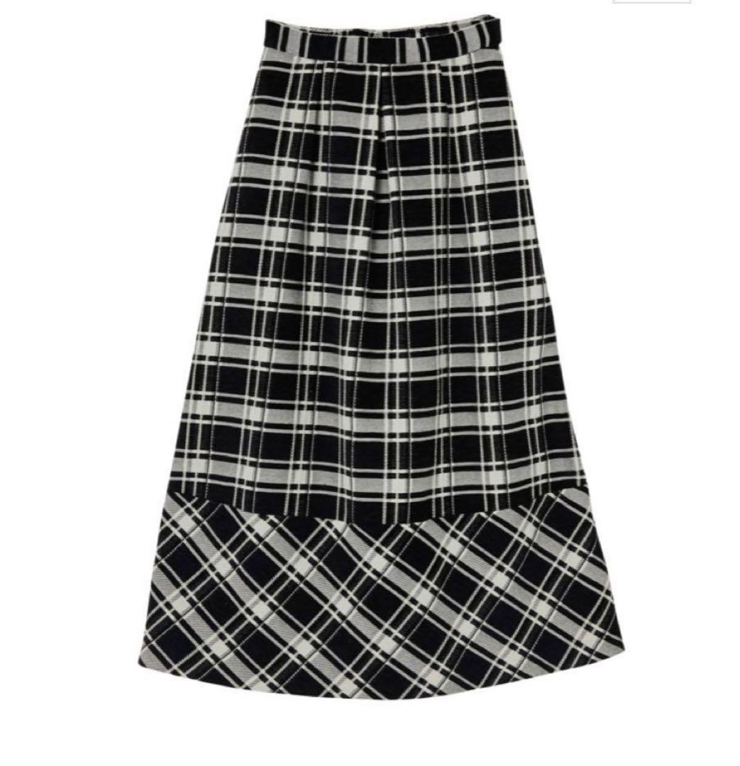 【着後レビューで 送料無料】 Windowpane Checked Skirt Volume スカート