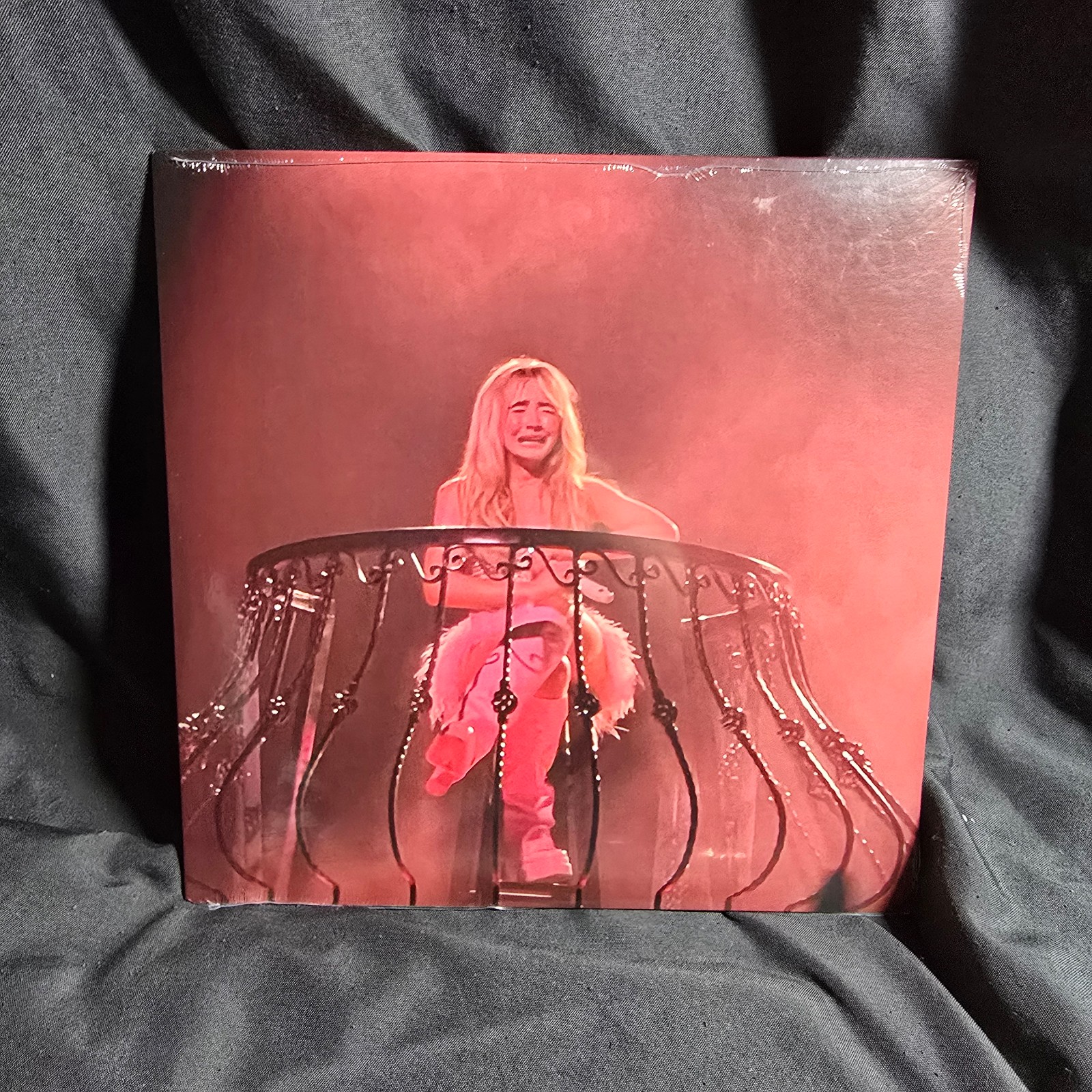 Sabrina Carpenter Feather Pink Glitter 7 Inch Single Vinyl - in hand