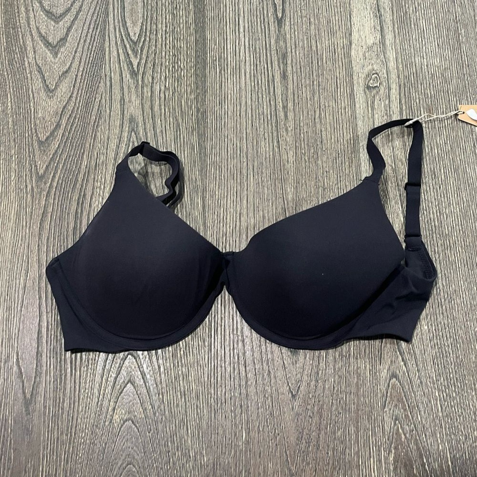 NWT Skims Fits Everybody Plunge Bra Underwire Scoop Neck Onyx Black Size 34DDD