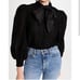 NEW ALICE + OLIVIA alice + olivia women brentley bow tie neck blouson sleeve top