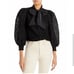 NEW ALICE + OLIVIA alice + olivia women brentley bow tie neck blouson sleeve top