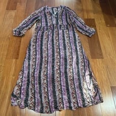 NWT Soft Surroundings Esperanza Long Puff Sleeve V-neck Maxi Dress Pendant M